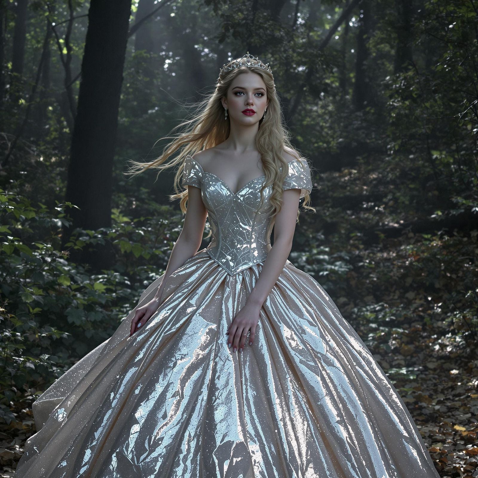 Live-Action Aurora in Metallic Princess Dress