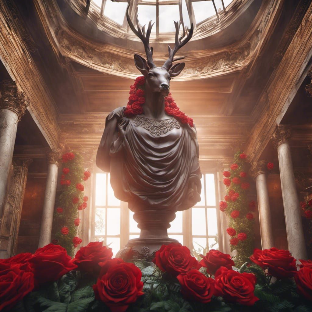 Ornate Statue of the God of Love in Light