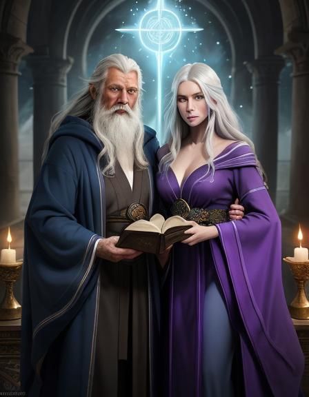 Two Mystic Scholars: Eldrin, the Arcane and Liora the Enchantress