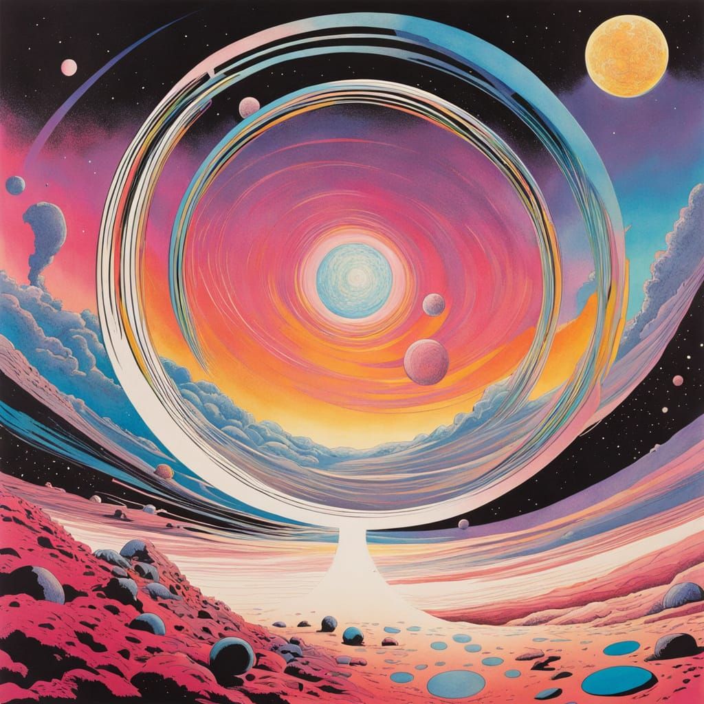 Surreal Astronaut Leaps in Cosmic Torus Wonderland