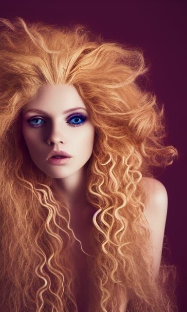 Detailed Blonde Curly Hair Portrait