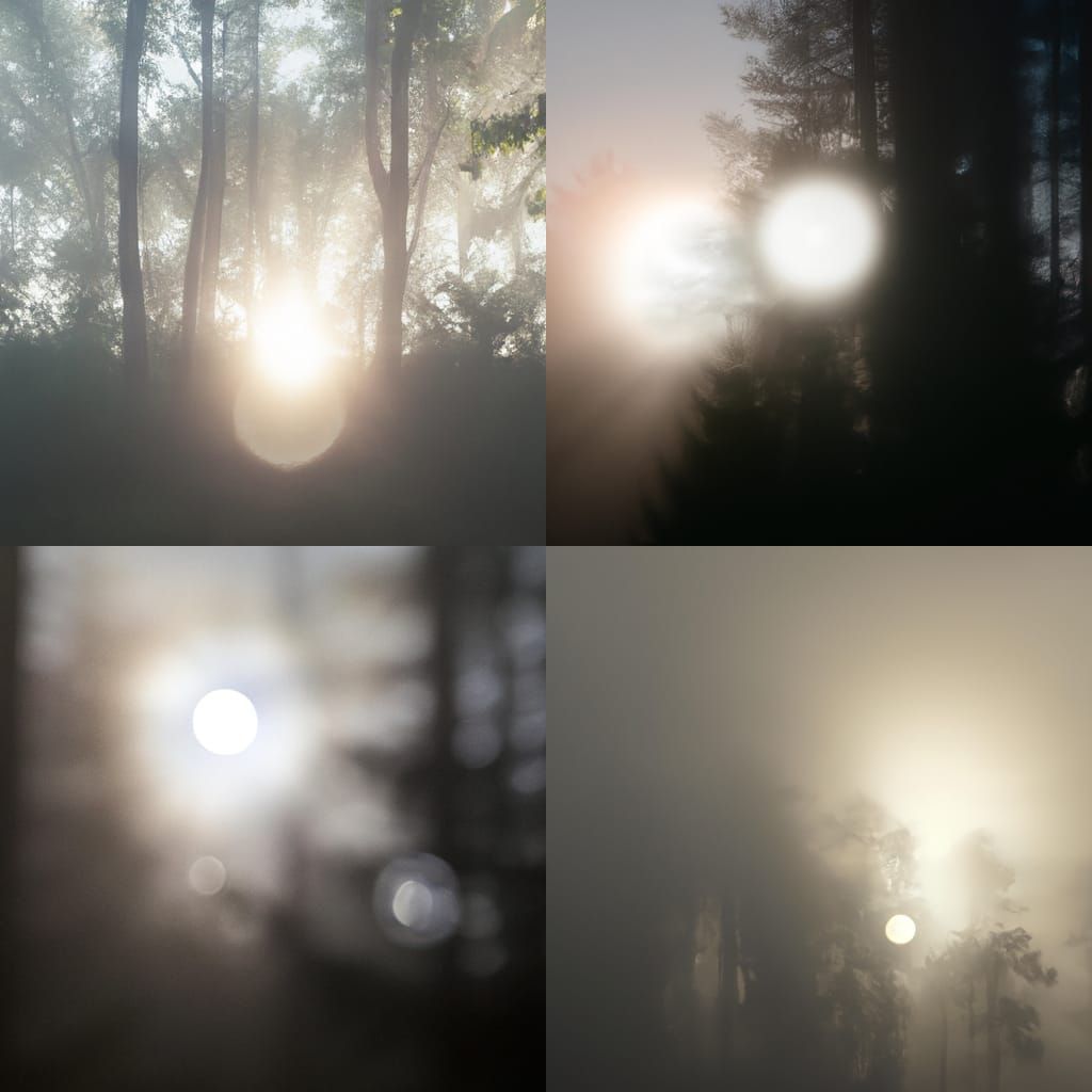 Ethereal Sunlight in a Misty Forest