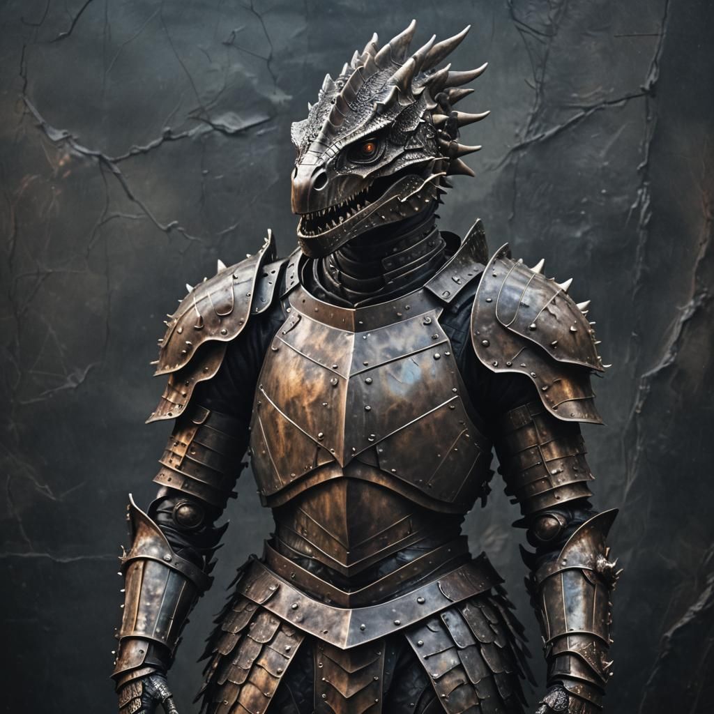 Dark Fantasy Armor Sculpture in Gothic Style