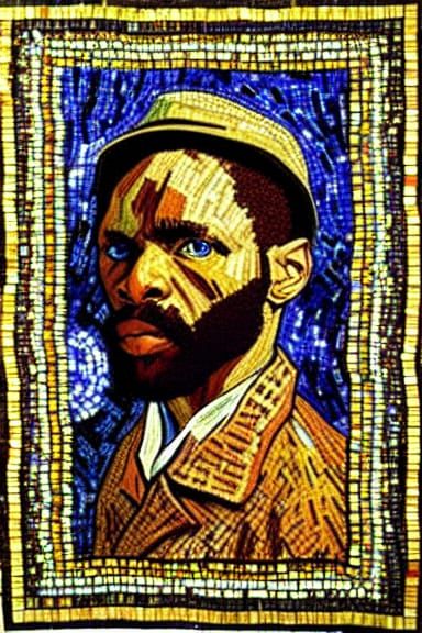 African Mosaic in Van Gogh Style