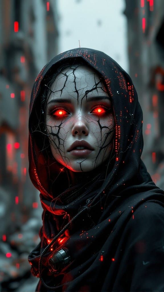 Cybernetic Transcendence Amidst Digital Ruin