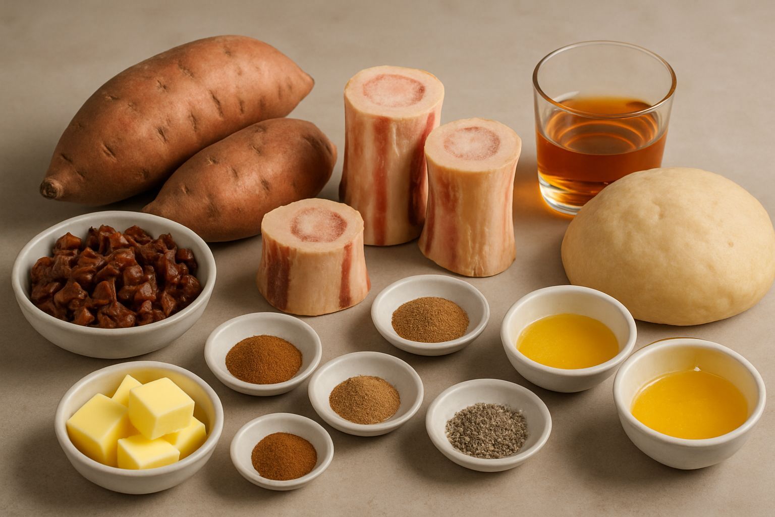 AI Art: Thanksgiving Ingredients for Potato Pie