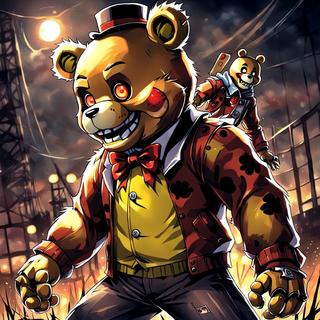 Freddy Fazbear in Anime Key Visual Style