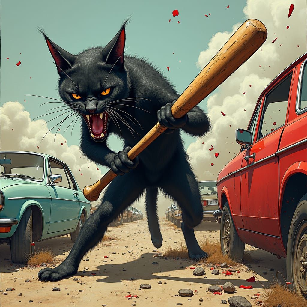 Menacing Cat's Comic Book Rampage