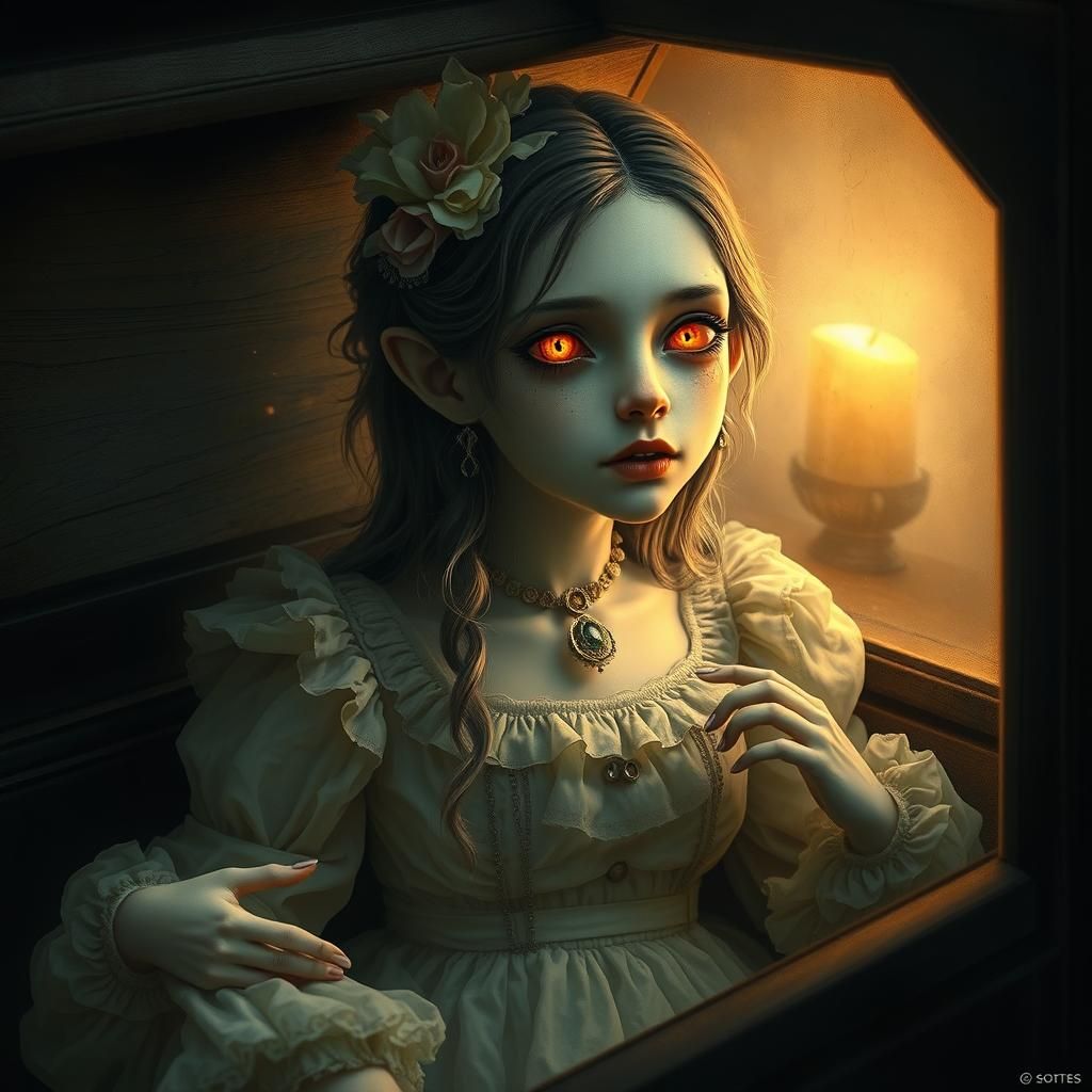 Victorian Vampire Emerges: Arcanepunk Portrait