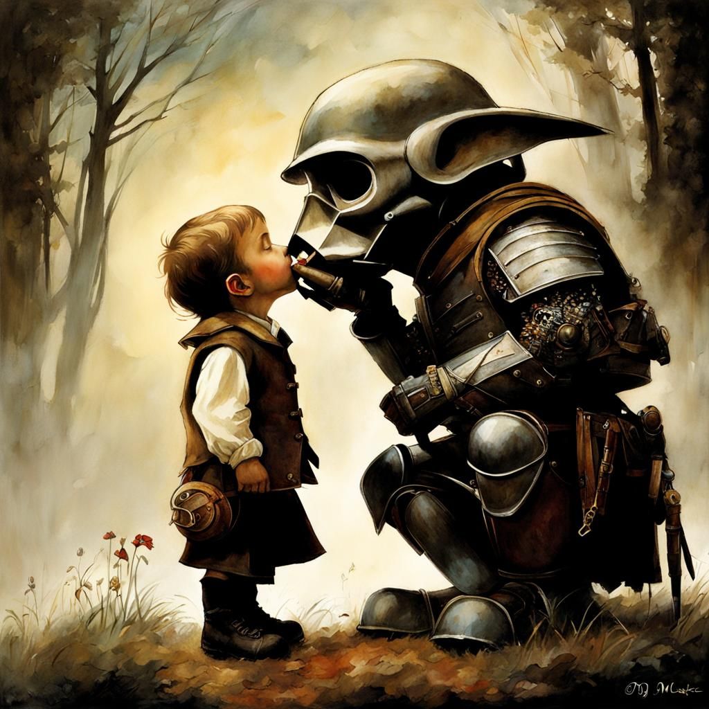 Enchanted Kiss: A Whimsical Illustration