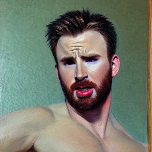Chris Evans Portrait in Oil Paint Style