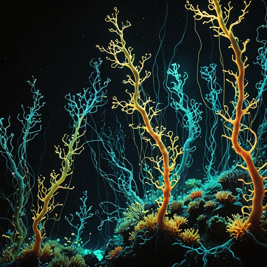 Bioluminescent Deep Sea Ecosystem in Film Still