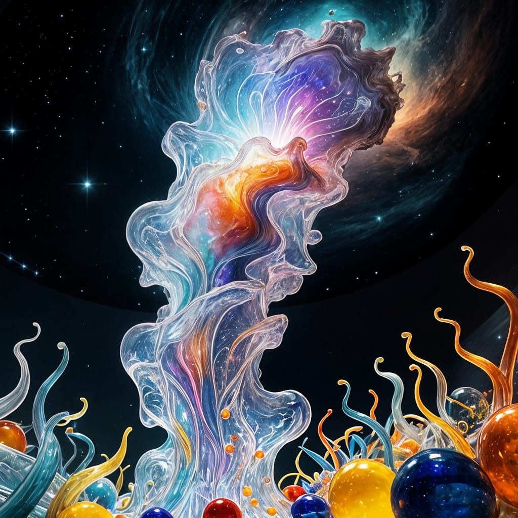 Towering Glass Nebula in Cosmic Gallery Style