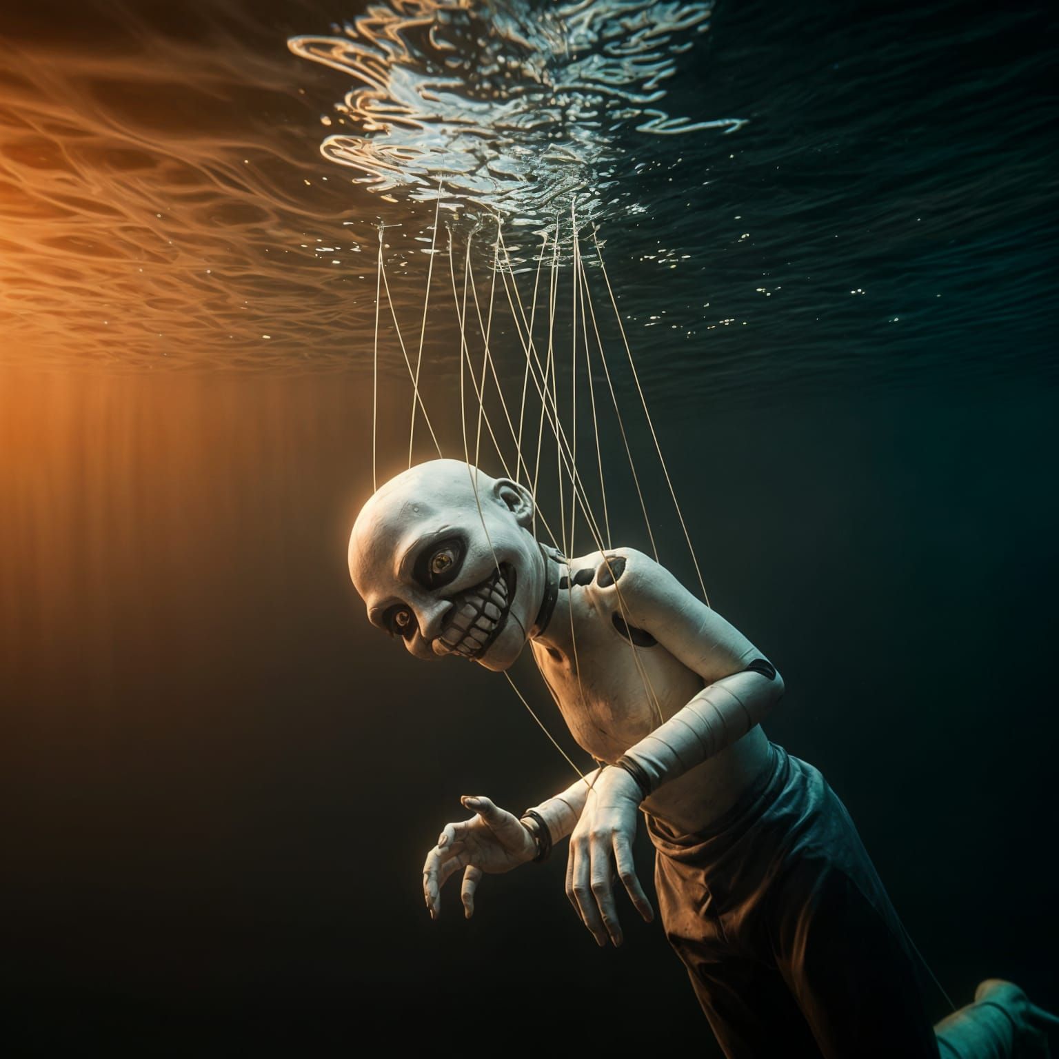 Lifelike Underwater Puppet Bares Macabre Grin