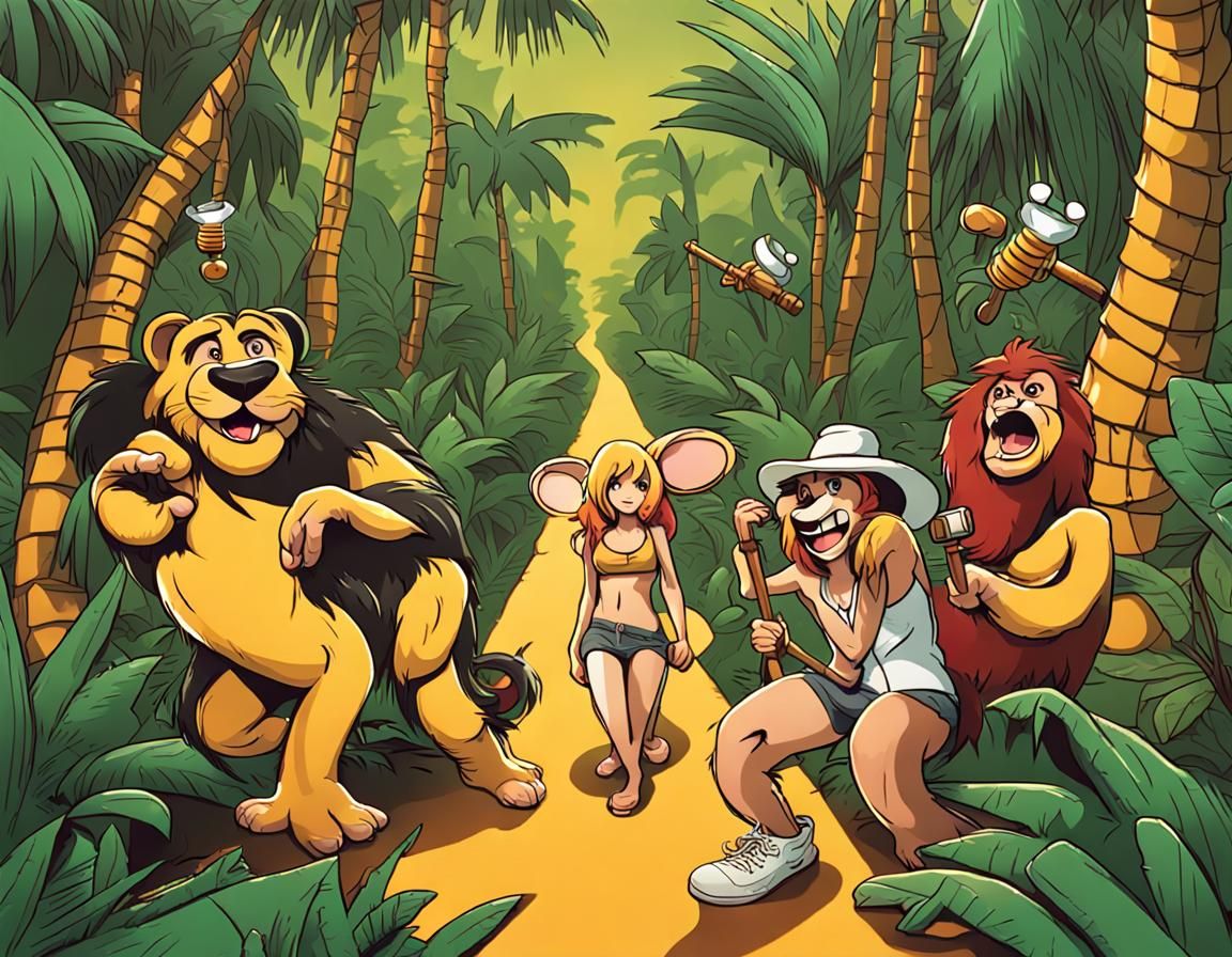 Lush Jungle Scene, Digital Art