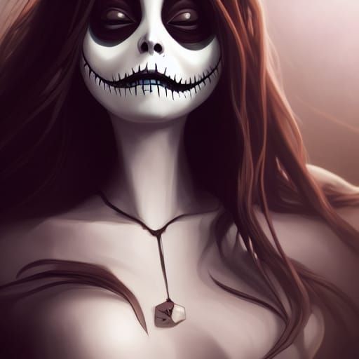 Jack Skellington Portrait in Art Nouveau Style