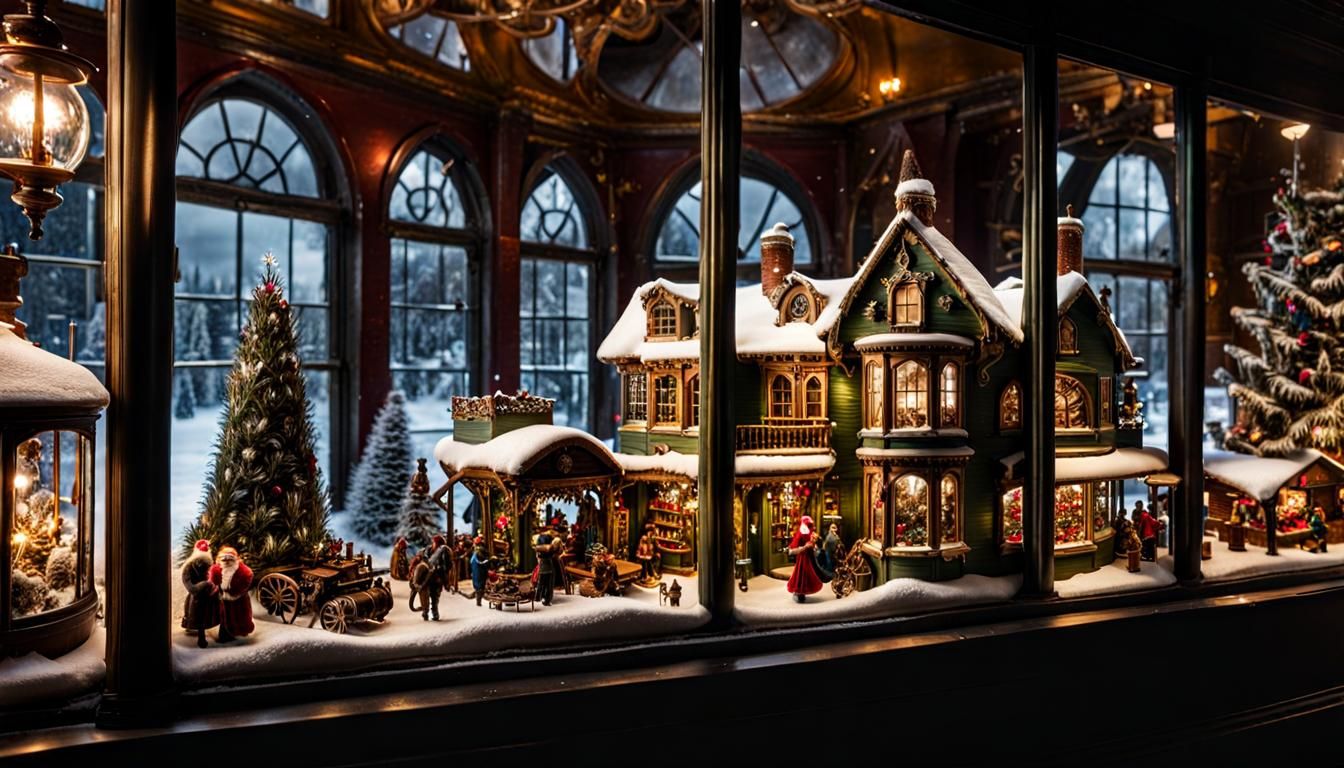 Store Window Steampunk Santa's Workshop