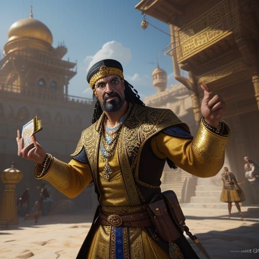 Ali Baba's Treasure Map: Hyperrealistic Concept Art