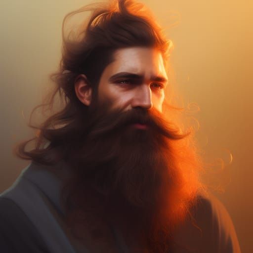 Hyperrealistic 3D Hermit Portrait with Dramatic Lighting