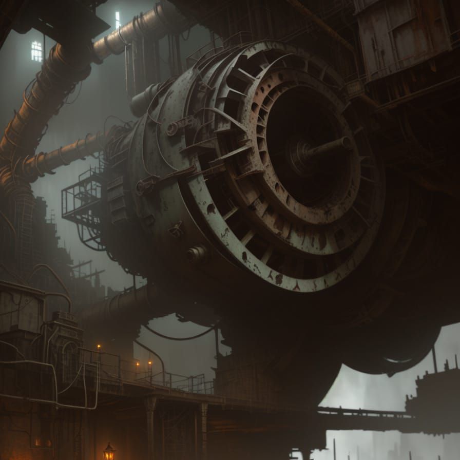 Dark Fantasy Industrial Decay Art