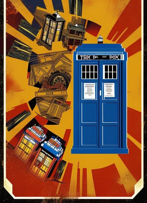 TARDIS Graphic Design Poster Art in 32k