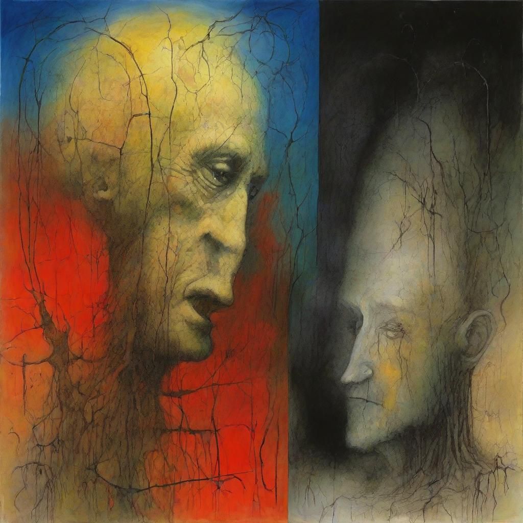 Surreal Time: Gouache and Watercolor Masterpiece