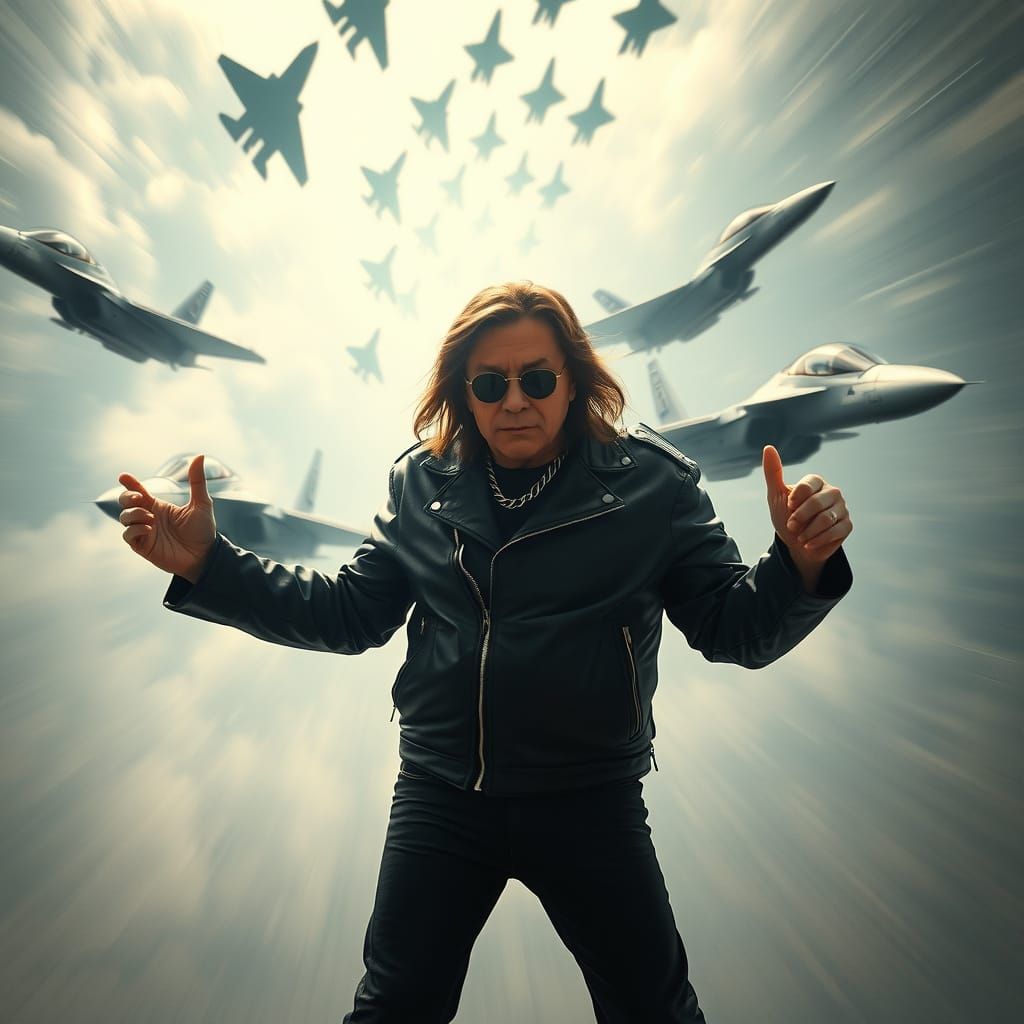 Ozzy Osbourne in Heroic Fighter Jet Scene