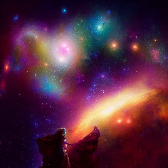 Intricate Galaxy Universe with Falling Stars