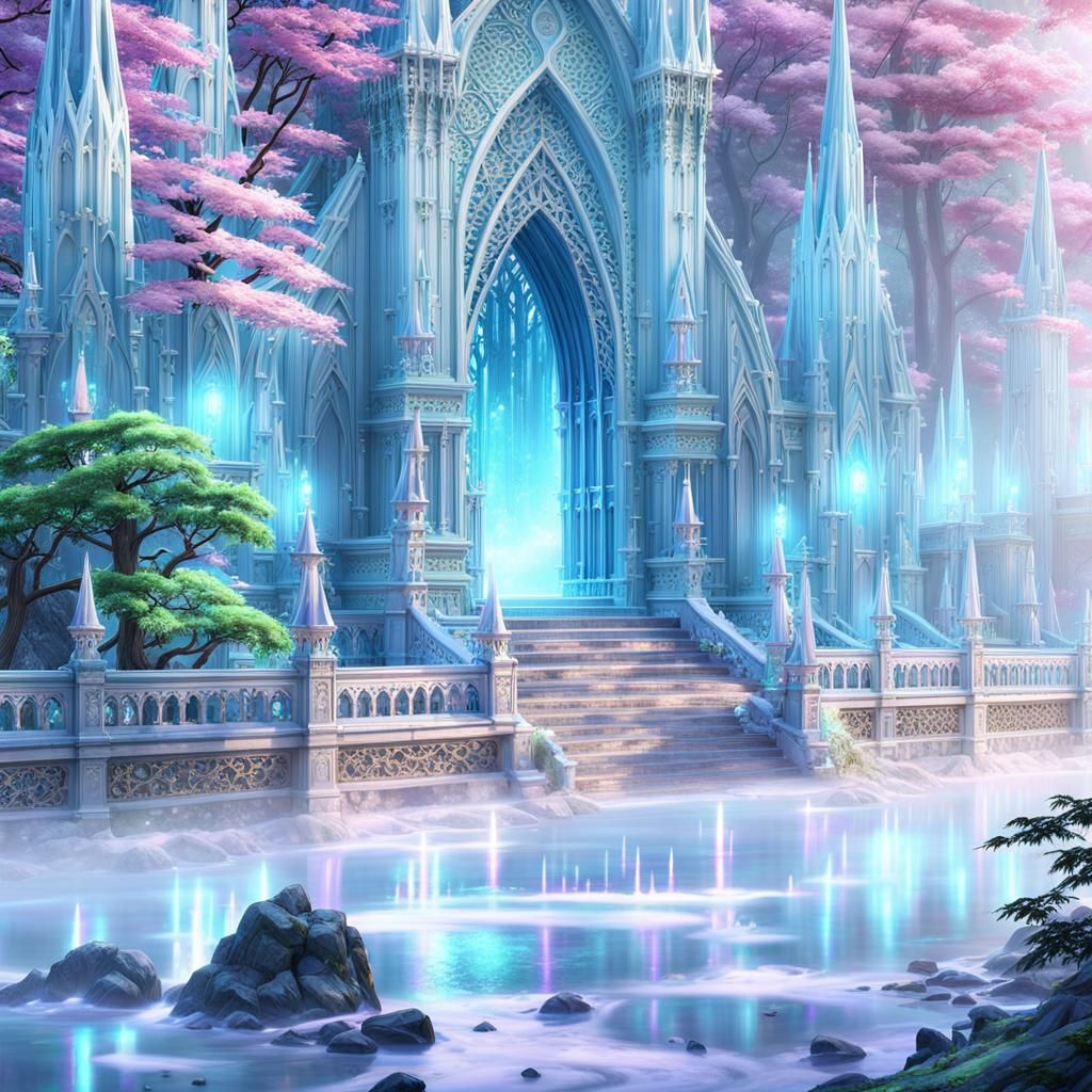 Gothic Portal to Magical Realm in Japanese Forest