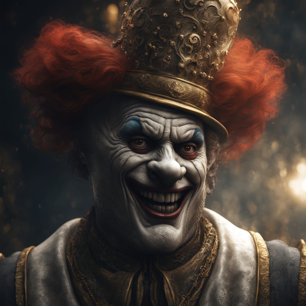 Ethereal Clown Hypnosis in Surrealist Style
