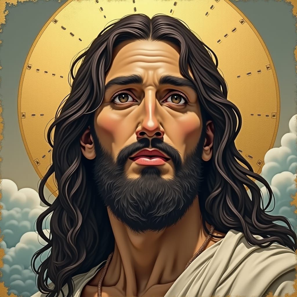Jesus Christ in Ukiyo-e Style Oil Painting