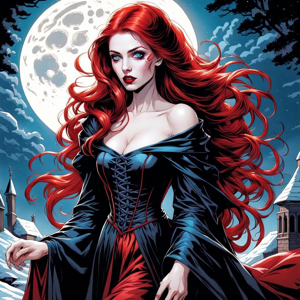 Victorian Vampire Princess in Gothic Style