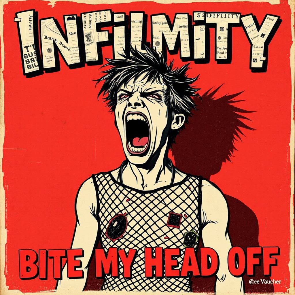 Gritty Punk Rocker Portrait in 1980s Style