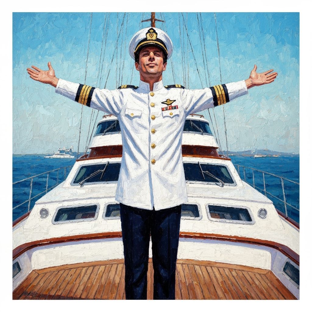 Impressionist Painting of Andy Samberg on a Yacht