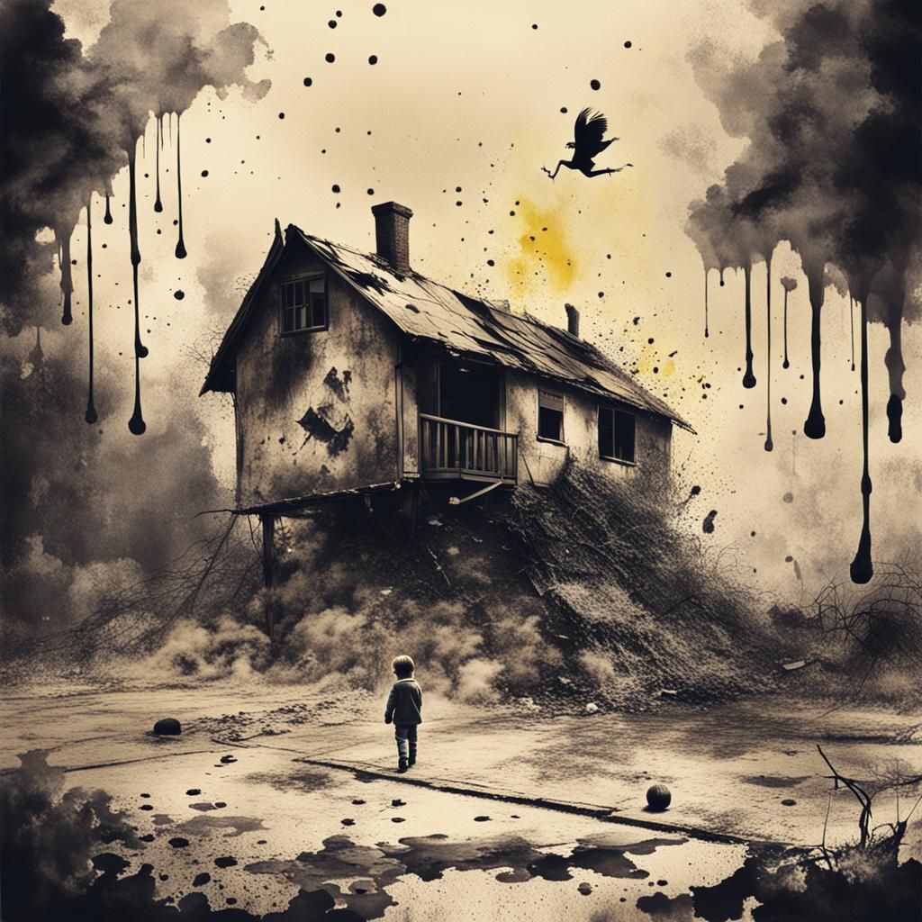 Surreal Childhood Memories Destroyed by Ink