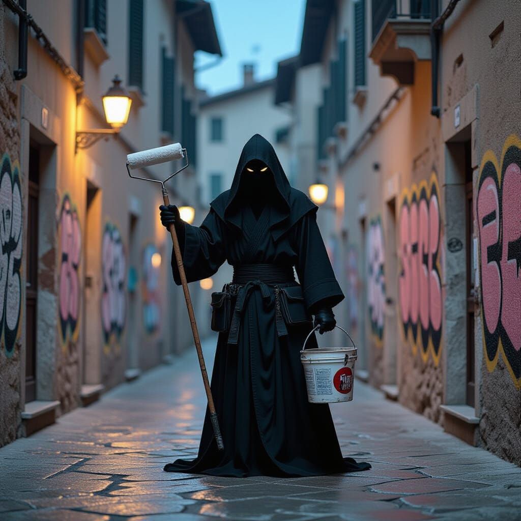 Ghostly Street Artist in Brescia: Stencil Art Aesthetic