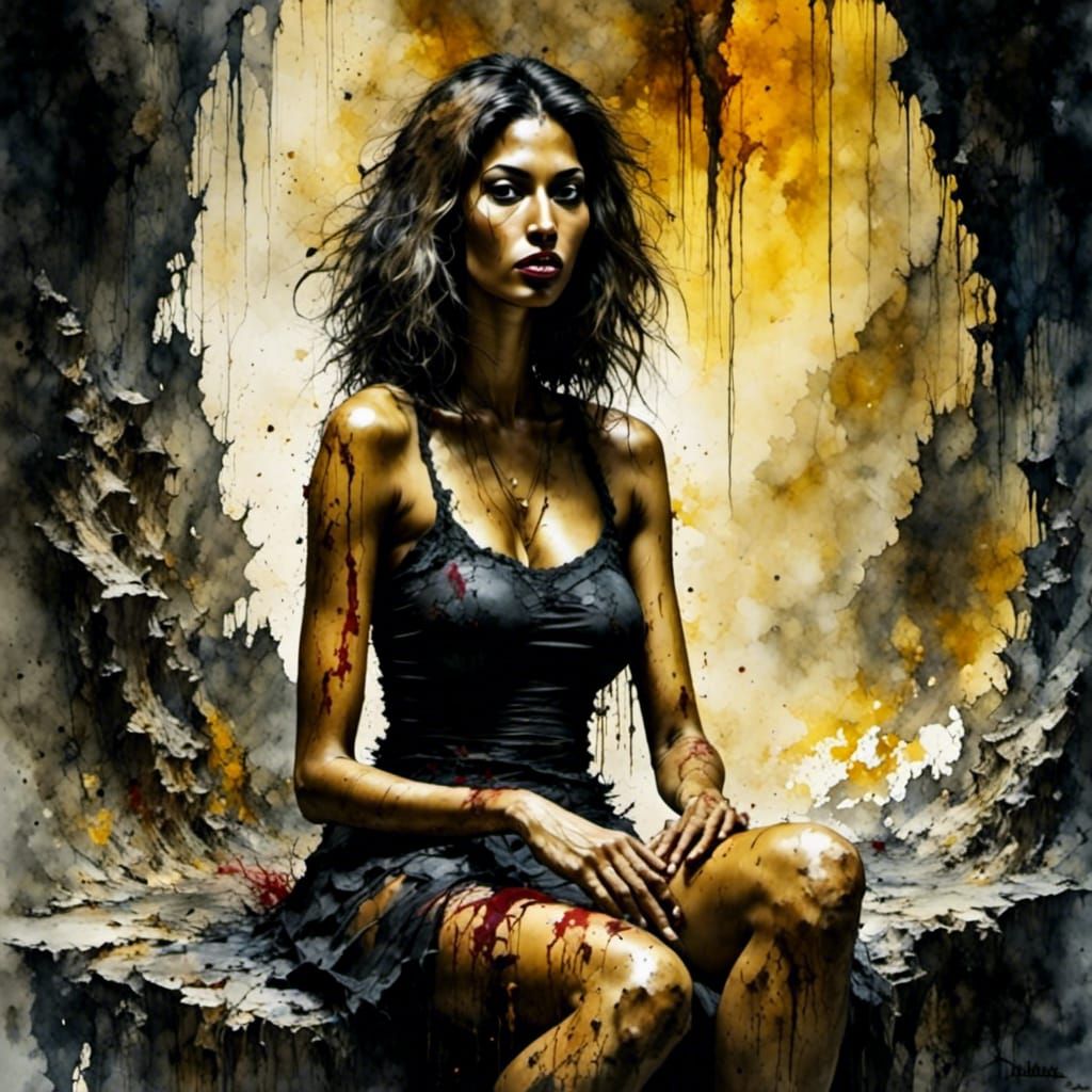 Cave Punk in Watercolour Style