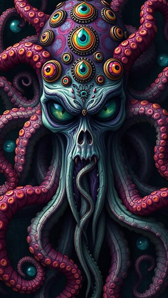 Eldritch Abomination with Many Eyes, Klimt Style