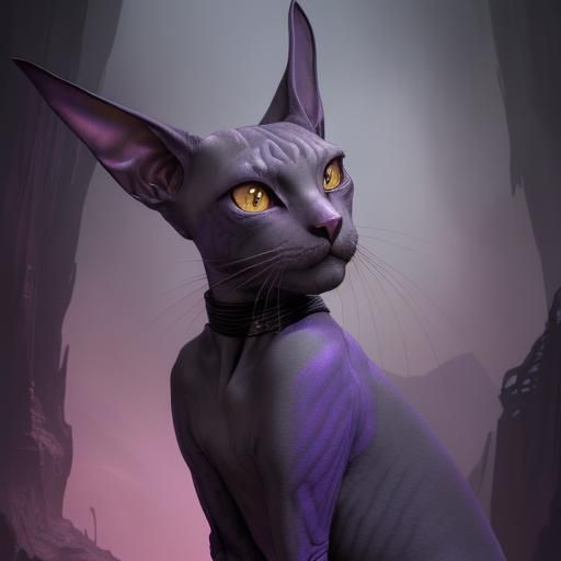 Beerus Sphynx Cat: Detailed Matte Painting