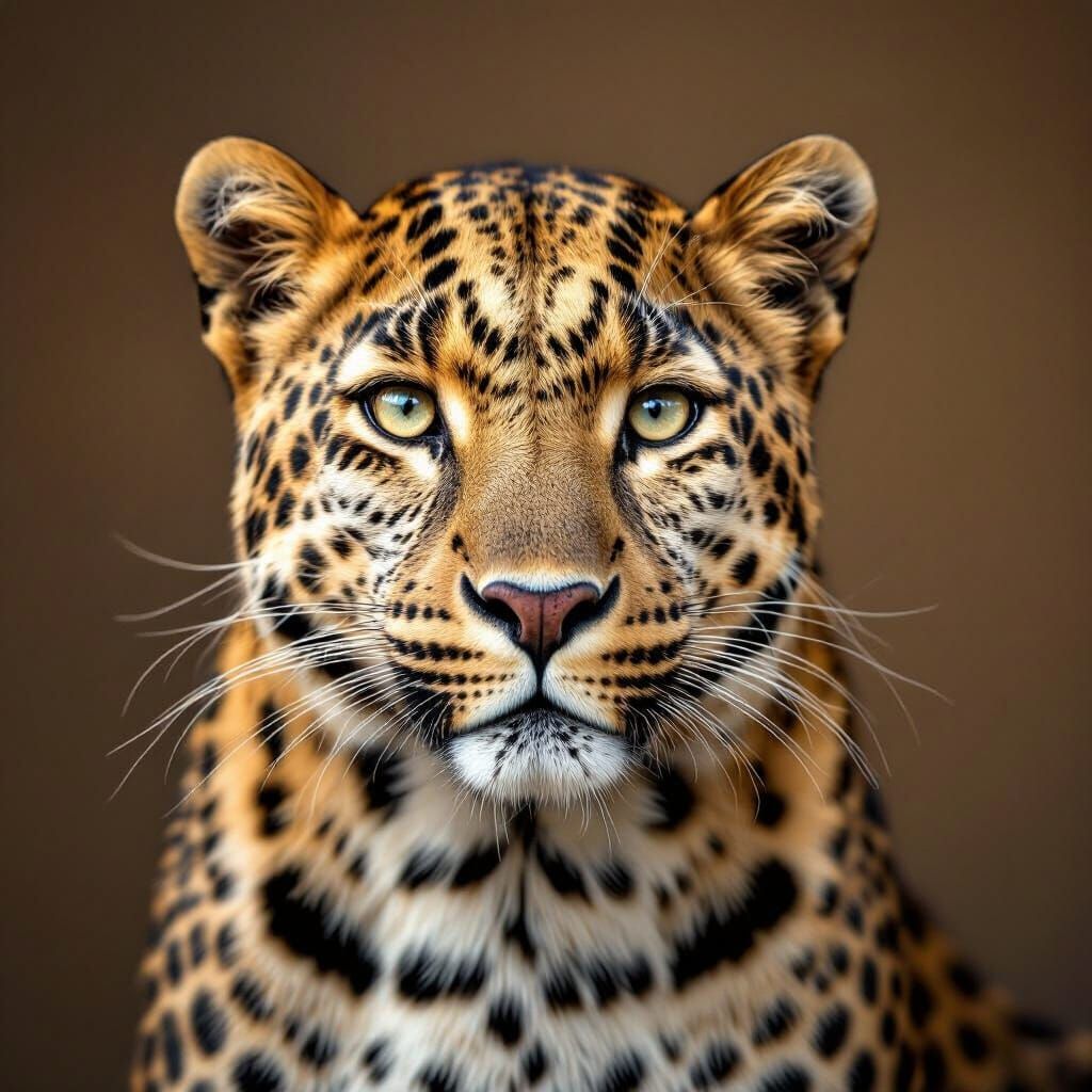 Majestic Leopard Studio Portrait in Photorealistic Style