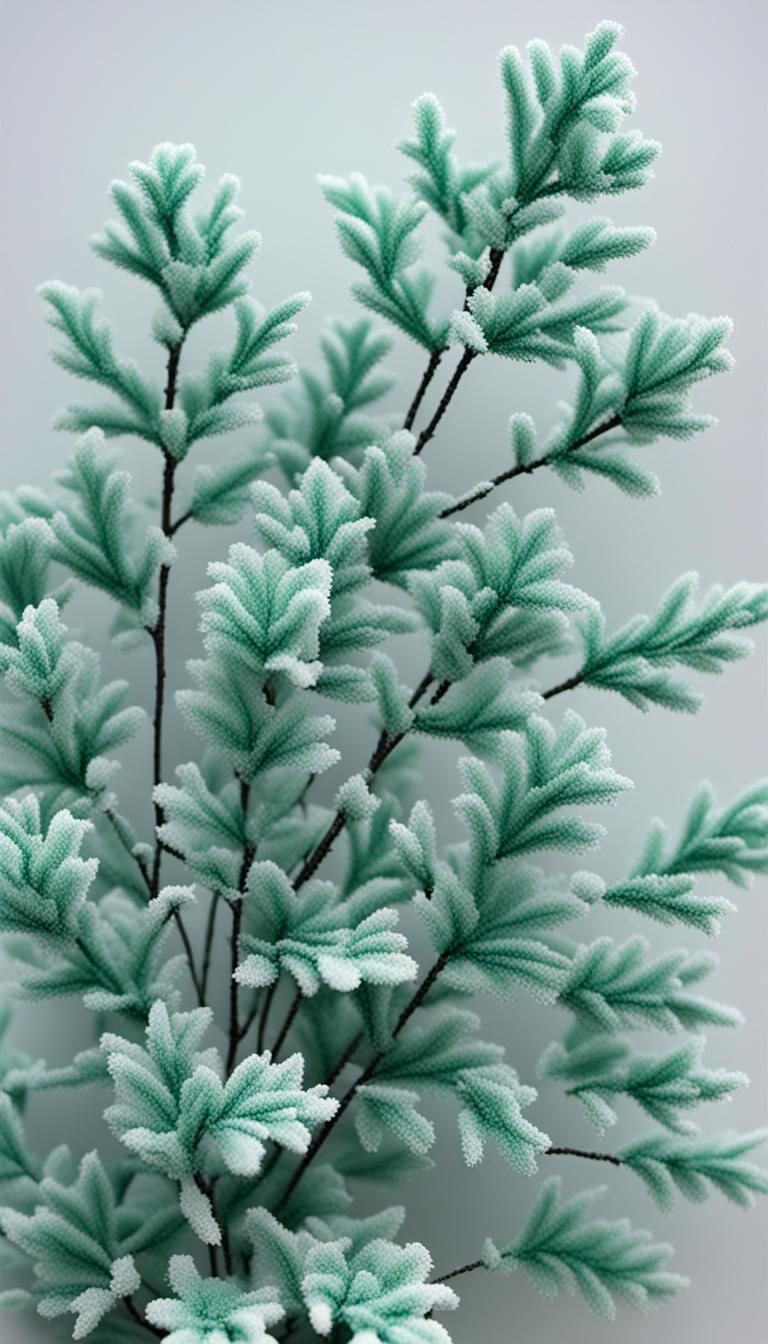 Pastel Velvet Antique Green Landscape Art