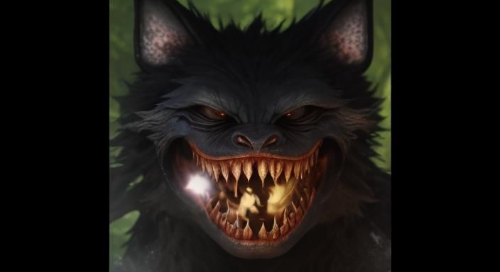 Terrifying Creature Emerges from Haunted Forest: 3D Render