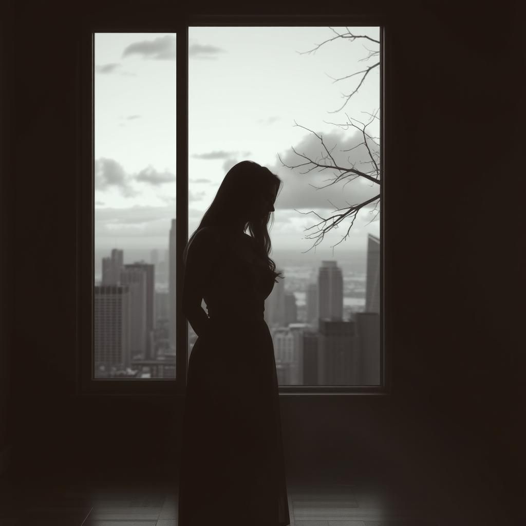 Silhouette Against Cityscape at Dusk