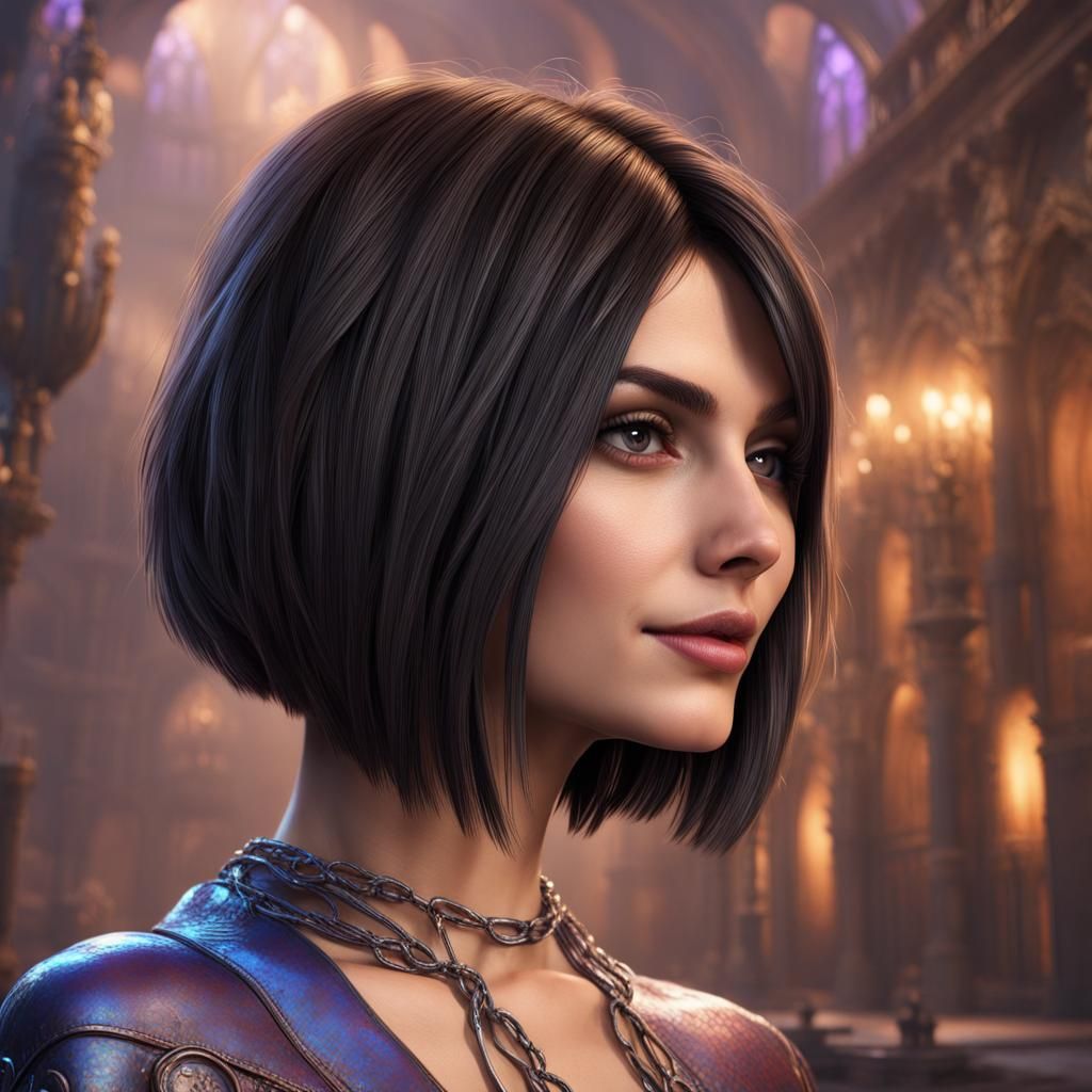 Victoria Justice Portrait with Bob, Detailed Matte Painting