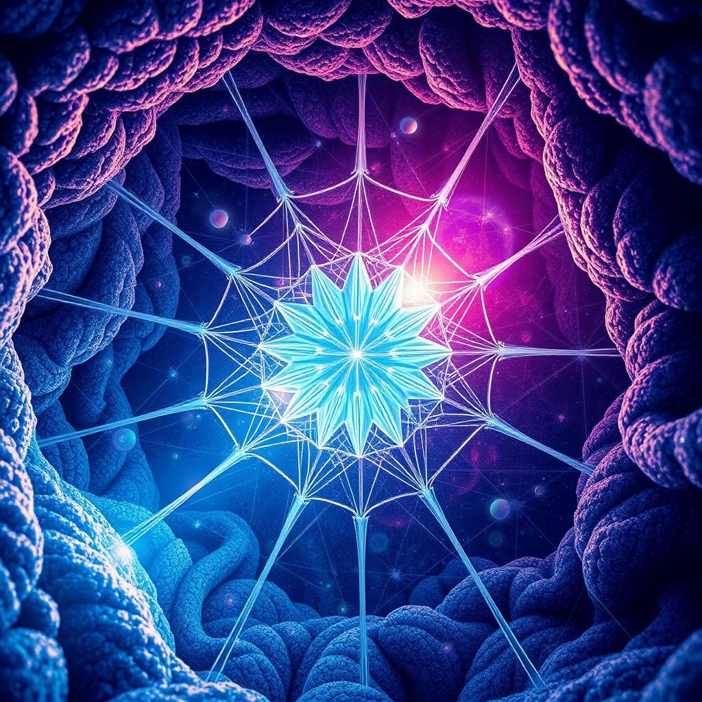 Otherworldly Micelium Network in Holographic Style