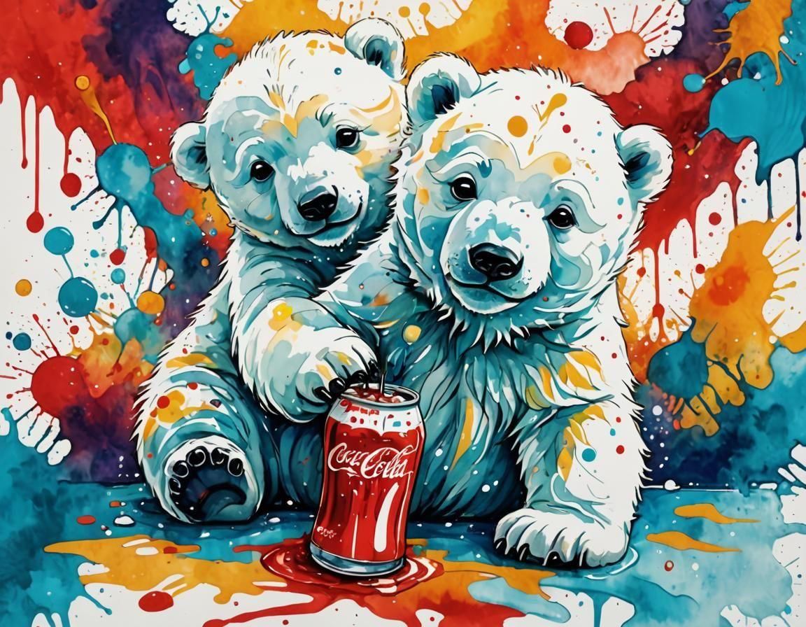 Chibi Polar Bear Cola Pop Art