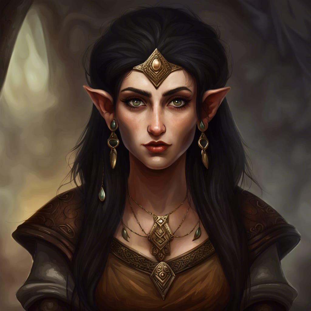 Beautiful Semitic Fantasy Dwarf Woman Portrait