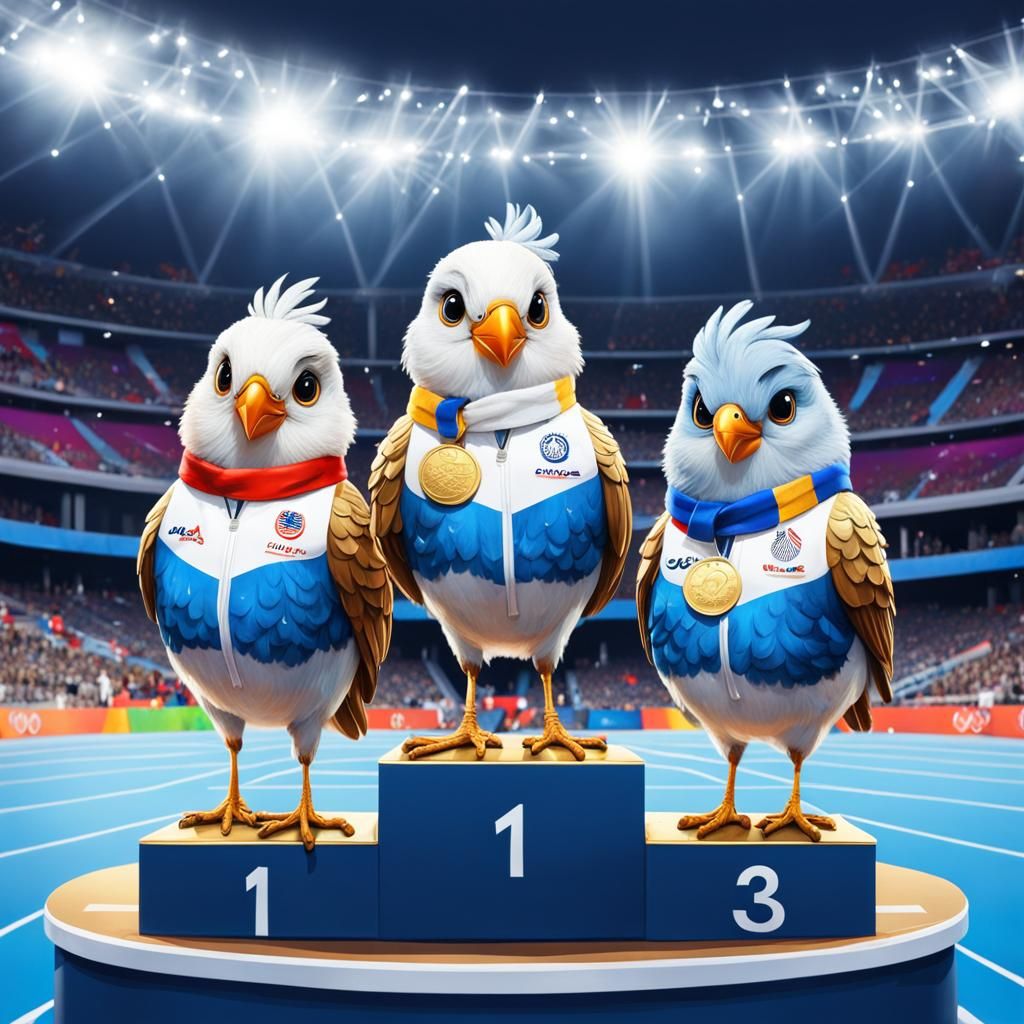 Cute Birds Win Olympic Medals in Paris