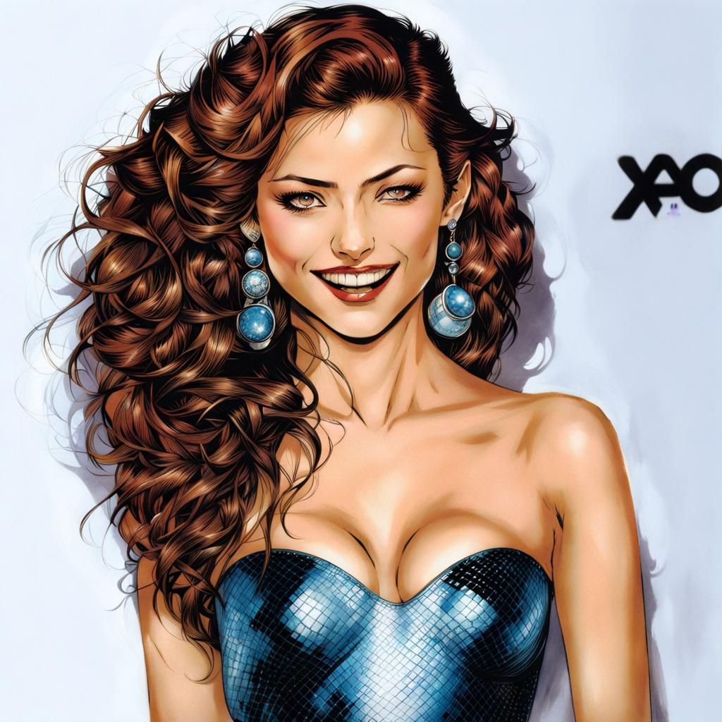 Expressive Portrait in Comic Book Style, Sepia Tones