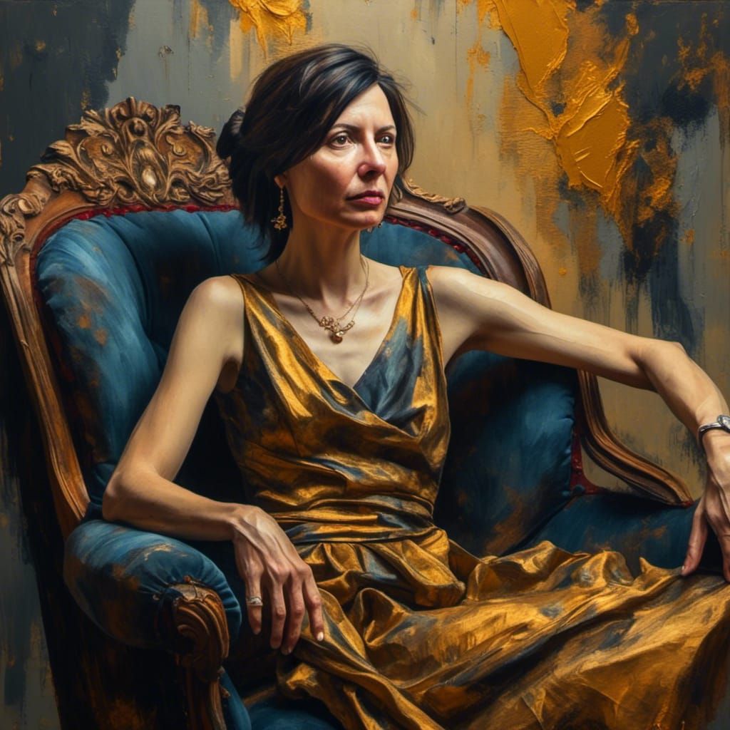 Realistic Woman Portrait in Impressionist Style